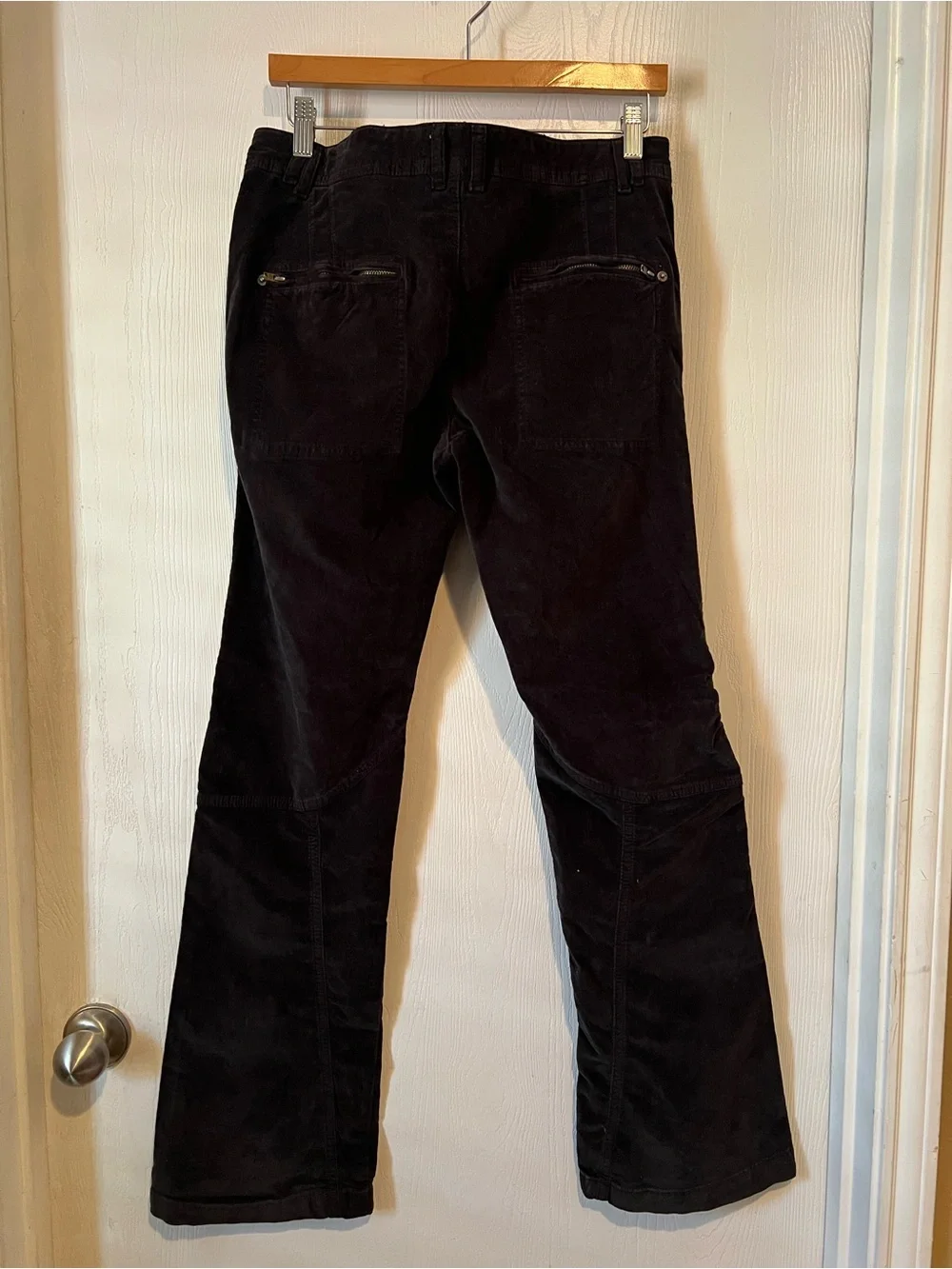 Free People Womens Velvet Flare Pants  Black Fall Gothic Boho Sz 6